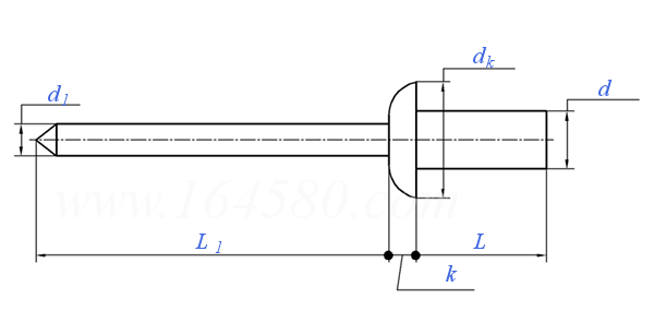 Blind Rivet technical drawing