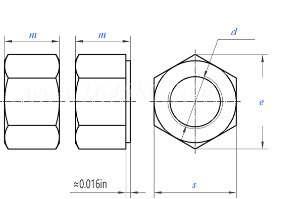 Heavy Hex Nut technical drawing