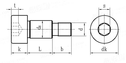 Shoulder Bolt technical drawing
