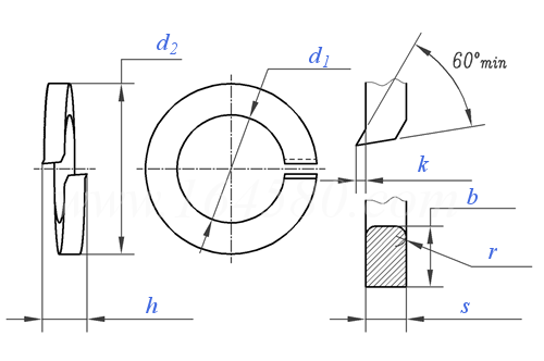 Spring Washer technical drawing