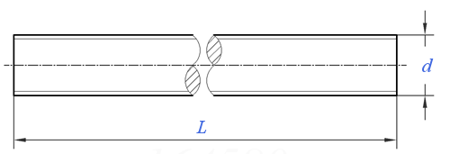 Teflon Stud Bolt technical drawing